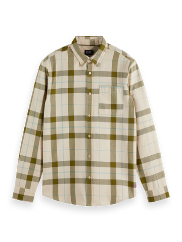 Herringbone Check Shirt-Beige